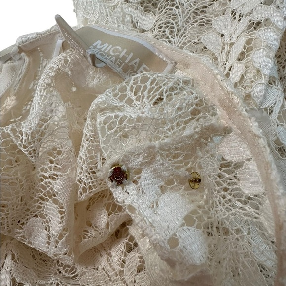 Michael Michael Kors Ivory Bell Sleeve Lace Dress Size M - Picture 12 of 15